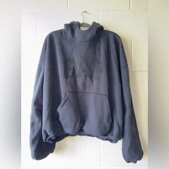Yeezy Gap Balenciaga EngineeredWashed Black Dove Hoodie Med Made in USA Kanye